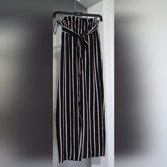 Pants - Striped Black and White Women's Pants